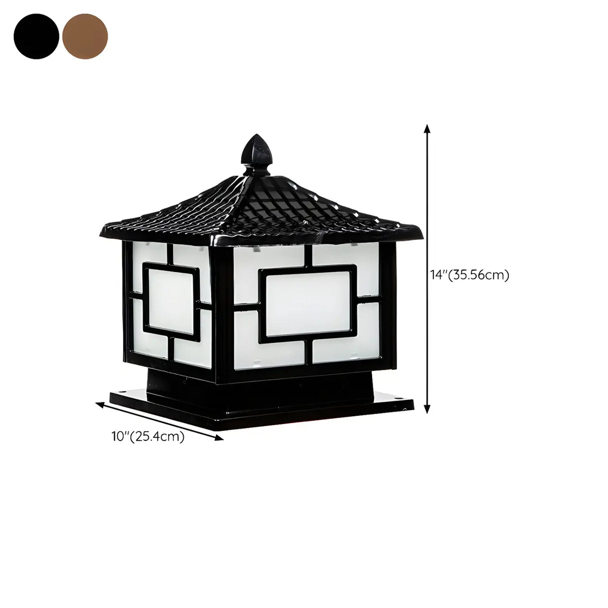 Chinese Style Solar Bronze Square Outdoor Table Lamp Image - 18