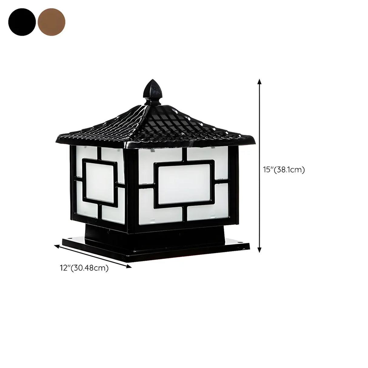 Chinese Style Solar Bronze Square Outdoor Table Lamp Image - 19