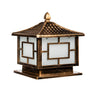 Chinese Style Solar Bronze Square Outdoor Table Lamp Image - 2