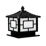 Chinese Style Solar Bronze Square Outdoor Table Lamp Image - 7