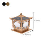 Chinese Style Square Metal Outdoor Lantern Lamp Bronze Image - 14