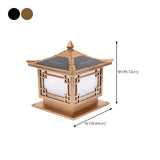 Chinese Style Square Metal Outdoor Lantern Lamp Bronze Image - 16