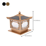 Chinese Style Square Metal Outdoor Lantern Lamp Bronze Image - 17