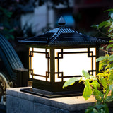 Chinese Style Square Metal Outdoor Lantern Lamp Bronze Image - 5