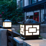 Chinese Style Square Metal Outdoor Solar Table Lamp Image - 4