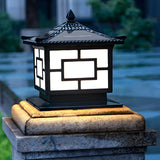 Chinese Style Square Metal Outdoor Solar Table Lamp Image - 9