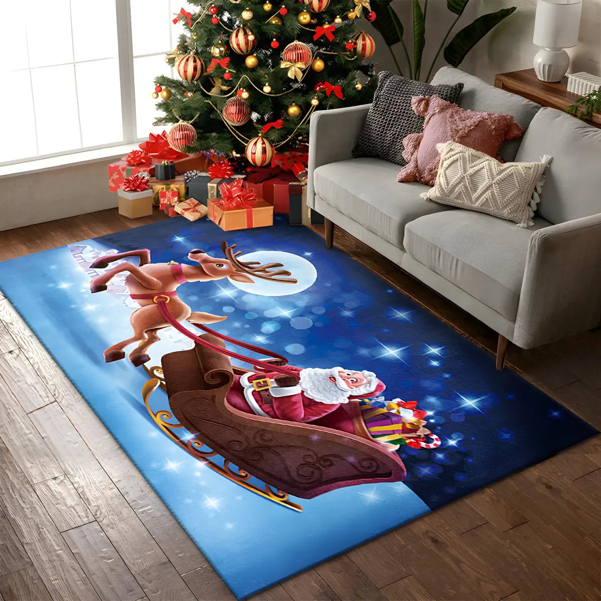 Christmas Gingerbread Polyester Rectangular Area Rug Image - 2