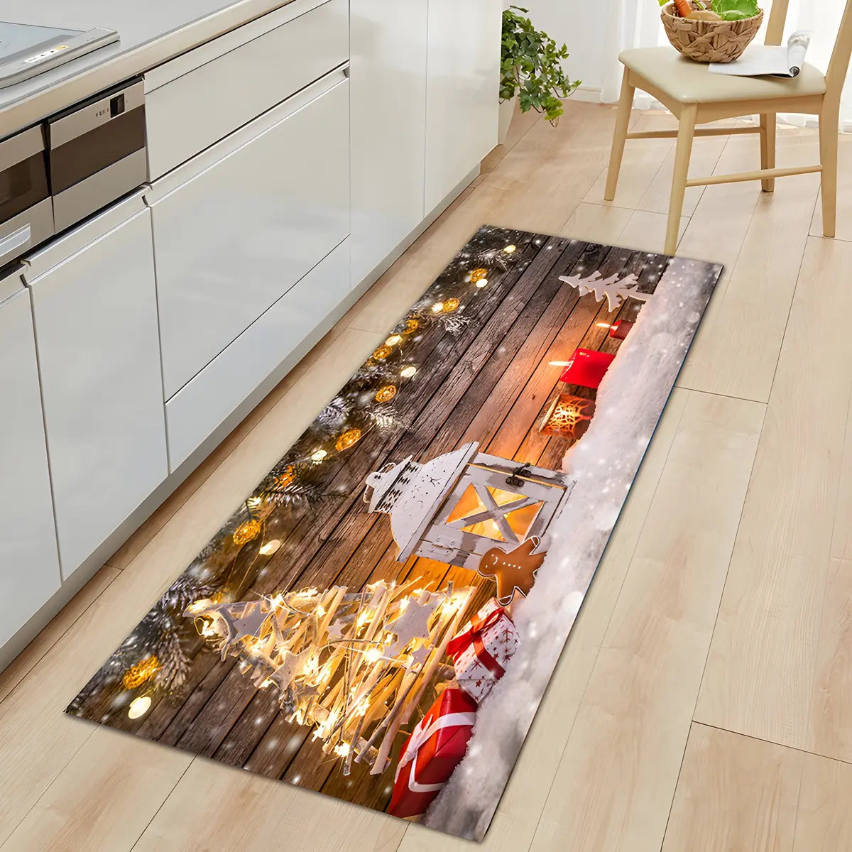 Christmas Print Runner Polyester Multi-Size Area Rug Image - 12