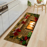 Christmas Print Runner Polyester Multi-Size Area Rug Image - 4