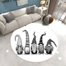 Christmas Round Polyester White Anti-Slip Area Rug Image - 10