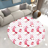 Christmas Round Polyester White Anti-Slip Area Rug Image - 2