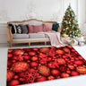 Christmas Santa Print Polyester Red Anti-Slip Area Rug Image - 2