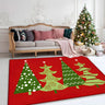 Christmas Santa Print Polyester Red Anti-Slip Area Rug Image - 7