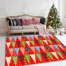 Christmas Santa Print Polyester Red Anti-Slip Area Rug Image - 8