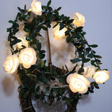 Christmas White Rose Battery-Powered String Lights Image - 3