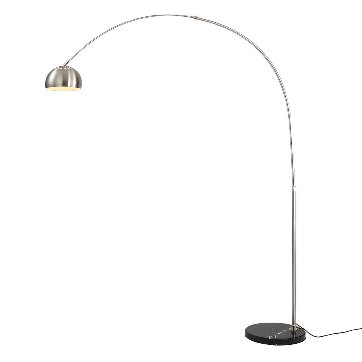 Chrome Finish Modern Arc and Dome Metal LED Floor Lamp Image - 5