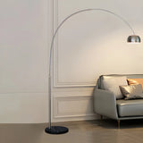 Chrome Finish Modern Arc and Dome Metal LED Floor Lamp Image - 6