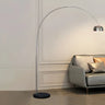 Chrome Finish Modern Arc and Dome Metal LED Floor Lamp Image - 6