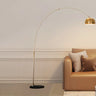 Chrome Finish Modern Arc and Dome Metal LED Floor Lamp Image - 7