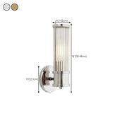 Chrome Finish Modern Glass Cylindrical Vanity Sconce #size