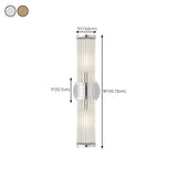 Chrome Finish Modern Glass Cylindrical Vanity Sconce Image - 13