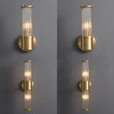 Chrome Finish Modern Glass Cylindrical Vanity Sconce Image - 4