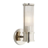 Chrome Finish Modern Glass Cylindrical Vanity Sconce Image - 5