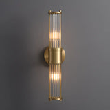 Chrome Finish Modern Glass Cylindrical Vanity Sconce Image - 9