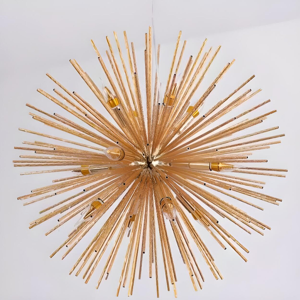 Chrome Gold Metal Sputnik Adjustable Height Chandelier Image - 11