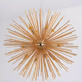 Chrome Gold Metal Sputnik Adjustable Height Chandelier Image - 11