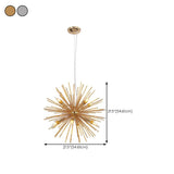 Chrome Gold Metal Sputnik Adjustable Height Chandelier #size