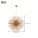 Chrome Gold Metal Sputnik Adjustable Height Chandelier Image - 17