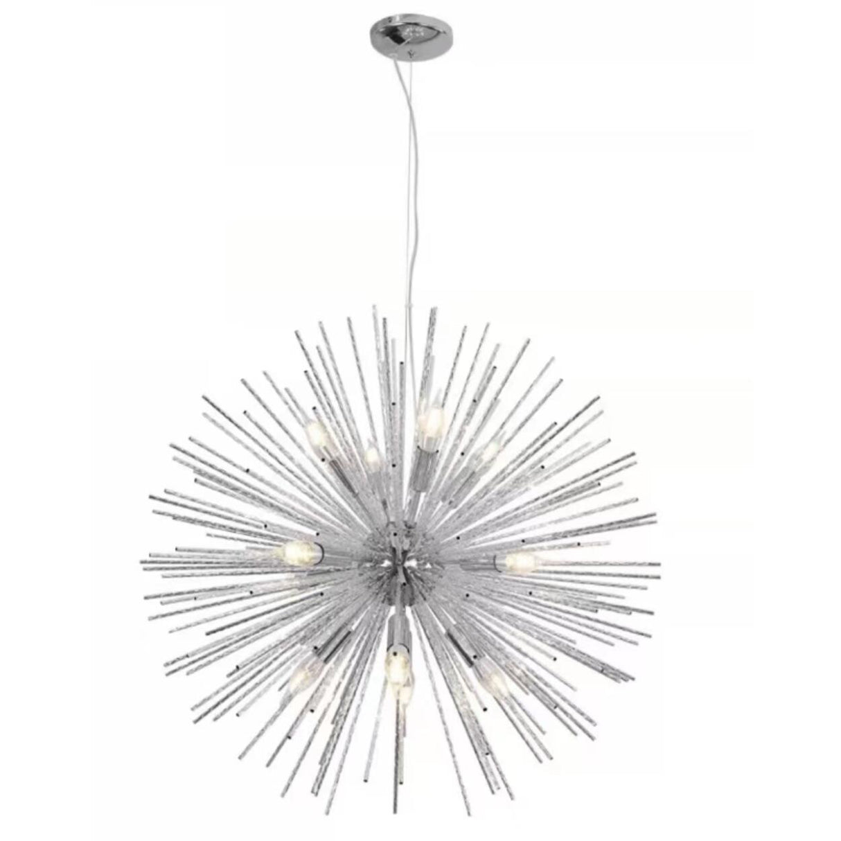 Chrome Gold Metal Sputnik Adjustable Height Chandelier Image - 7