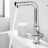 Chrome Gooseneck Swivel Spout Tall Vessel Sink Faucet Image - 1