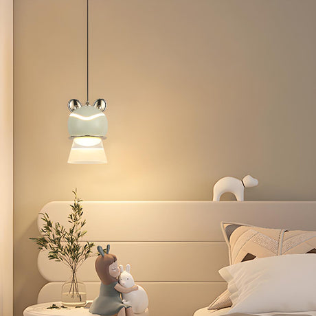 Chrome Layered Cute Frog Pendant Light Kids' Room Image - 1