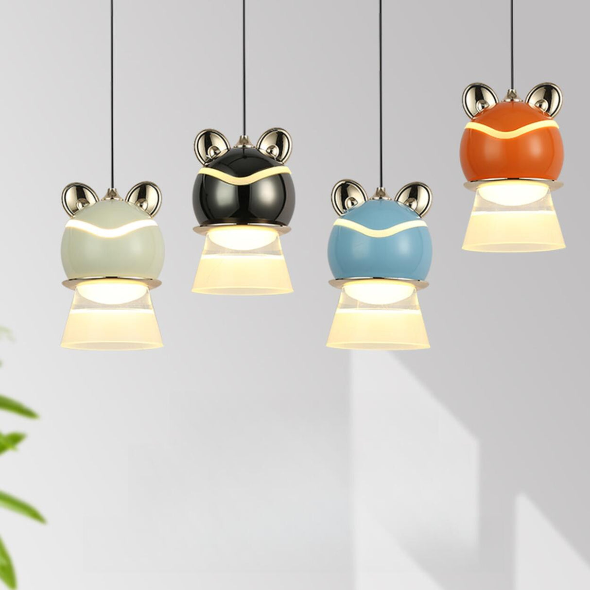 Chrome Layered Cute Frog Pendant Light Kids' Room Image - 7