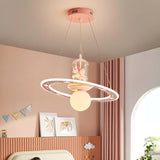 Circle Ball Unicorn Acrylic Kids Room Pink Chandelier Image - 1