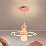 Circle Ball Unicorn Acrylic Kids Room Pink Chandelier Image - 5