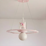 Circle Ball Unicorn Acrylic Kids Room Pink Chandelier Image - 6