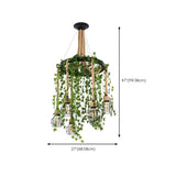 Circle Rope Cage Restaurant Black Edison Bulb Chandelier #size