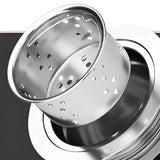 Circular Center-Back Drain Stainless Steel Kitchen Sink Image - 4