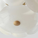 Circular Glass Gold Semi-Flush Mount Ceiling Light Image - 10