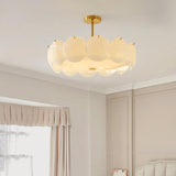 Circular Glass Gold Semi-Flush Mount Ceiling Light Image - 4