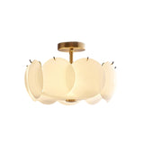 Circular Glass Gold Semi-Flush Mount Ceiling Light Image - 8