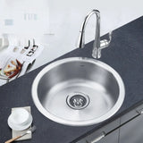 Circular Scratch Resistant Stainless Steel Drop-In Sink Image - 1