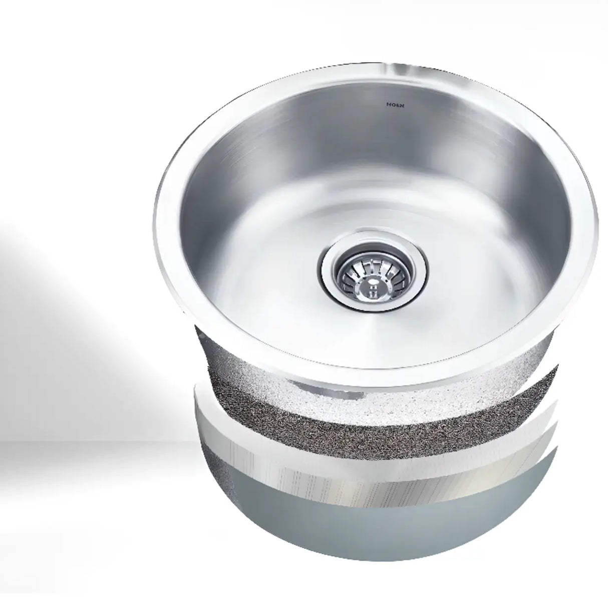 Circular Scratch Resistant Stainless Steel Drop-In Sink Image - 10