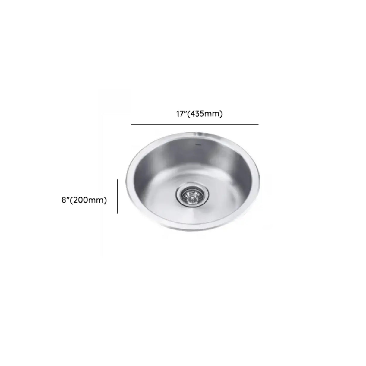 Circular Scratch Resistant Stainless Steel Drop-In Sink 