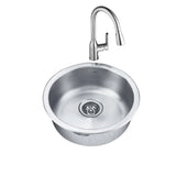 Circular Scratch Resistant Stainless Steel Drop-In Sink Image - 2