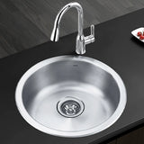 Circular Scratch Resistant Stainless Steel Drop-In Sink Image - 5