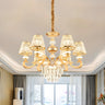 Classic 3-Tier Faceted Clear Crystal Round Chandelier Image - 4